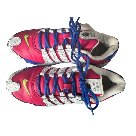 Nike Shox Womens NZ NikeID Pink Blue White Running Shoes Sz 9W Rare Custom 2011 - Picture 6 of 12
